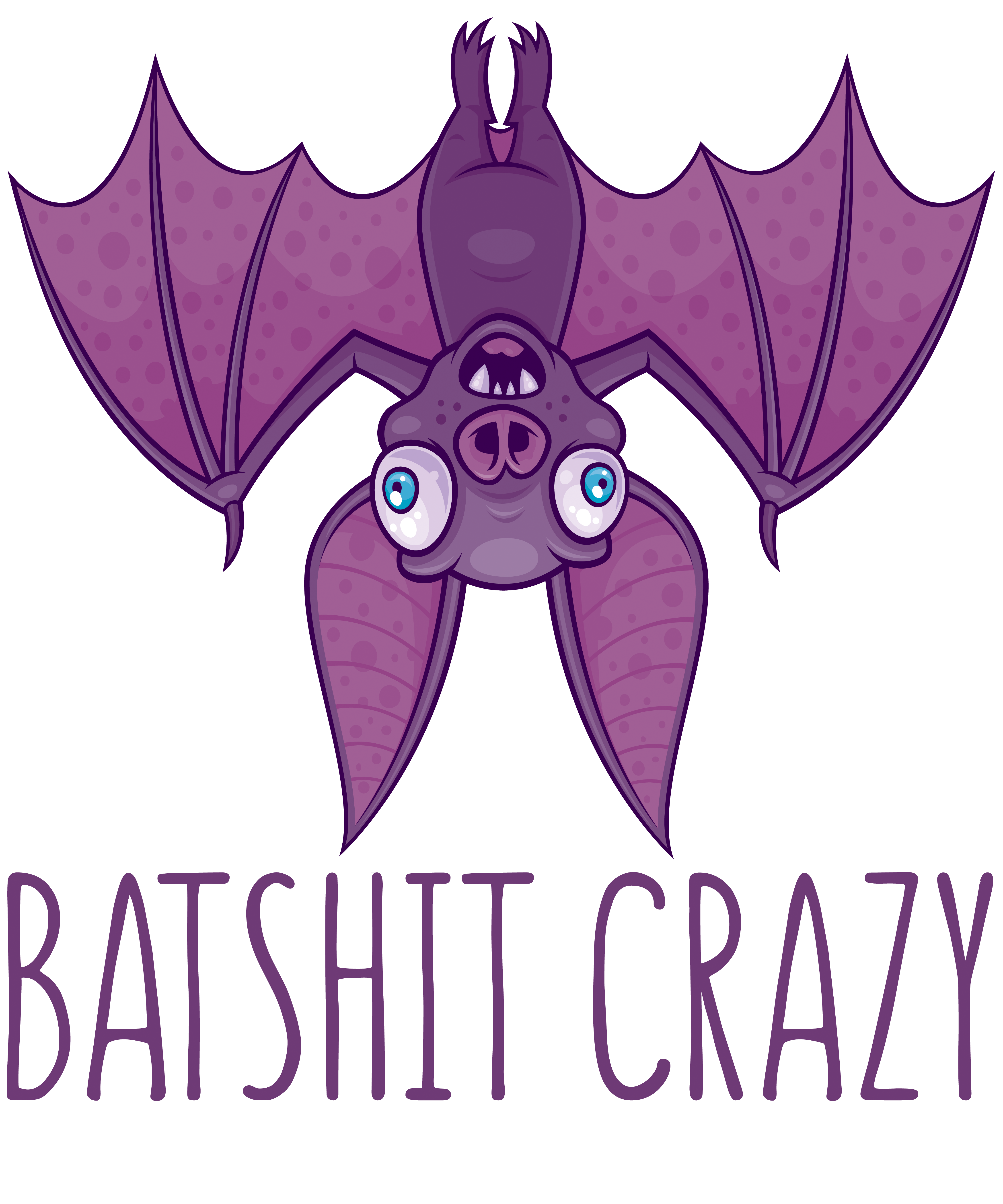 Batshit Crazy Wacky Cartoon Bat